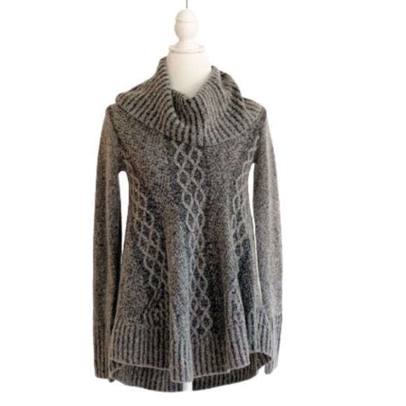 Anthropologie Ruby Moon Sweater Cowl Swing Gray Fuzzy Soft Sweater Size Small - Picture 7 of 12